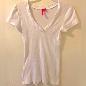Charlotte Tarantola ribbed white S/S shirt #3683NRS  XL